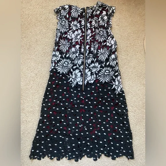 Floral Black and White Sleeveless Dress US 6 - Picture 8 of 10